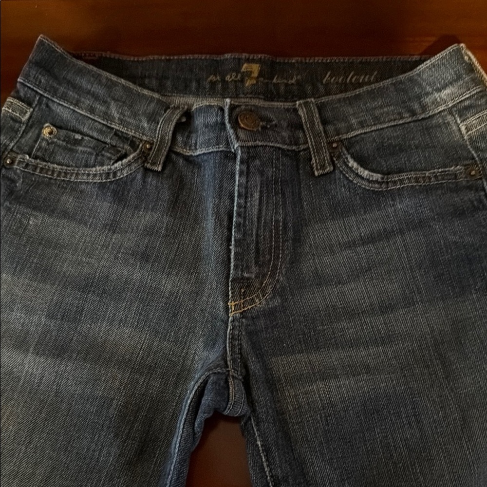 7 For All Mankind Women's Straight Leg Jeans in Faded Blue
